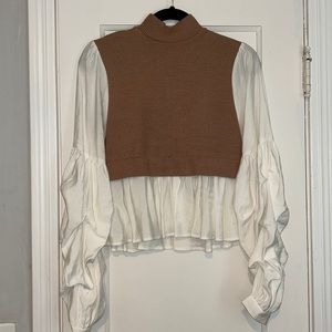 Anthropology Sweat Vest Blouse